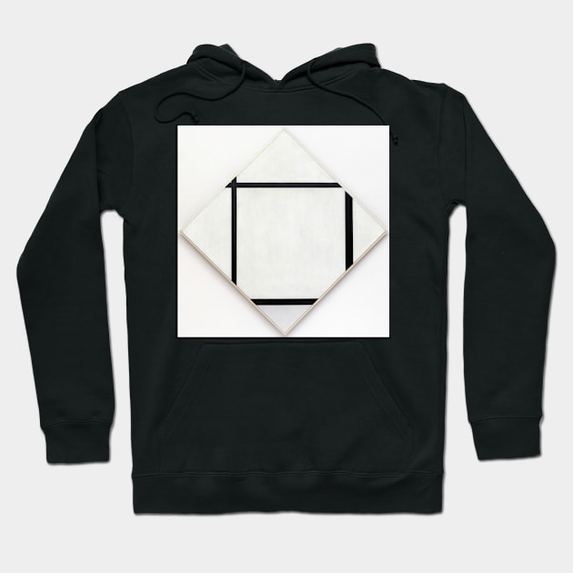 Tableau I Lozenge with Four Lines and Gray by Mondrian Hoodie by MurellosArt